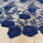 Blue lace with silver thread - Image 3