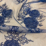 Blue lace with silver thread