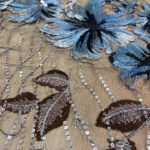 Black lace with silver thread