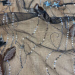 Black lace with silver thread - Image 3