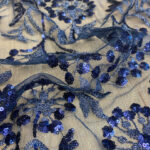 Blue lace with gold thread