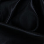 Satin crepe de chine tyoe elastic black