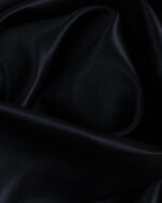 Satin crepe de chine tyoe elastic black