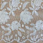 Lace with silver thread off white