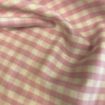 Cotton shirt type fabric wide plaid pink