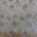 Lace with sequins grey