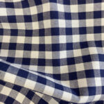 Cotton shirt type fabric wide plaid blue