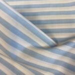 Cotton shirt type fabric wide strippes ciel