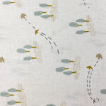 Cotton fabric mint cypress trees