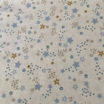 Cotton shirt type fabric ciel with yellow stars