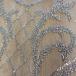 Lace with beads grey-ciel bace - Image 3
