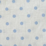 Cotton fabric big polka dotts ciel
