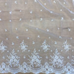 Lace with cotton embroidery off white