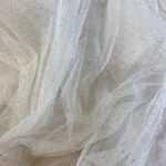 Mesh with glitter ecru-silver