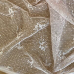 Lace with polka dott mesh salmon