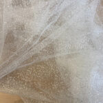 Mesh with glitter mirror white