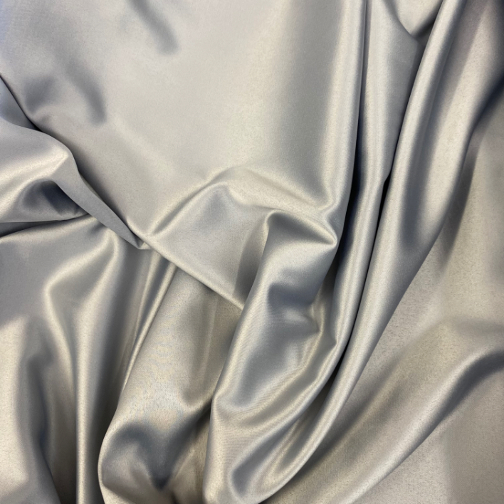 C732942B-CA03-4F39-8305-FB11C09B8D04 Satin crepe de chine type elastic grey - Image 1