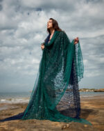 Lace with beads green